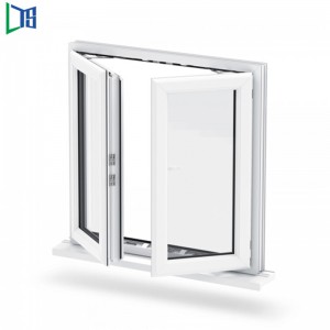 Finestra a battente orizzontale in alluminio a doppio vetro con rivestimento in polvere per resdential o commerciale
