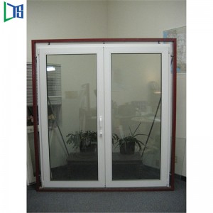 Finestre bidirezionali in alluminio temperato con apertura in vetro temperato e finestre di tornitura con rivestimento in polvere grigio