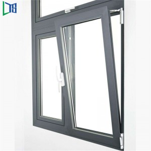 Alta qualità Cina Top Fornitore di alluminio termicamente rotto Tilt e Turn Window per Residence Doppi vetri