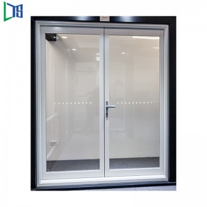 As2047 Porta battente in alluminio con rivestimento in polvere Grigio e doppio vetro Low-E Resistente al calore e fonoassorbente